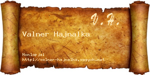 Valner Hajnalka névjegykártya